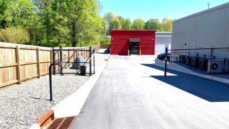 Entry security gate at 33 Storage Solutions in Mooresville.