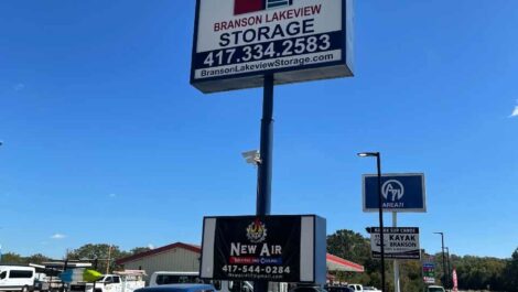 Location sign at Branson Lakeview Storage.