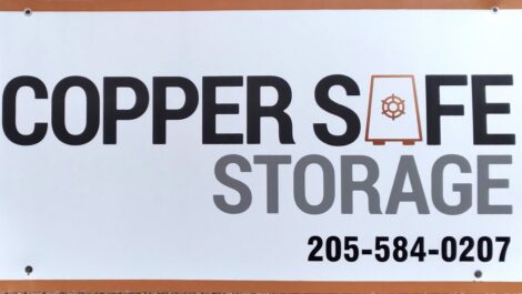 Copper Safe Storage sign in Bessemer, Alabama.