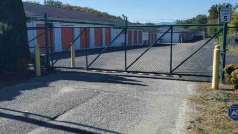Drive up entry gate at Copper Safe Storage in Lafollette.