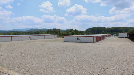 Exterior of outdoor storage units at Blue Ridge Storage Solutions.