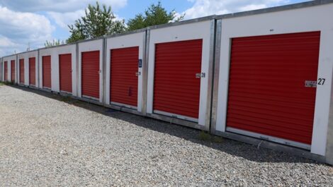 Exterior of outdoor storage units at Blue Ridge Storage Solutions.