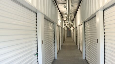 View of hallway and indoor storage units at Blue Ridge Storage Solutions.