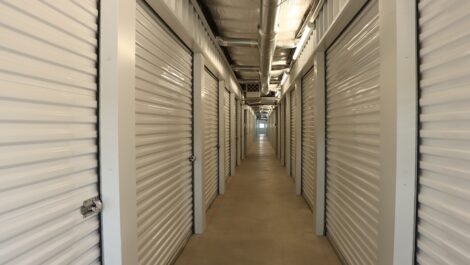 View of hallway and indoor storage units at Blue Ridge Storage Solutions.