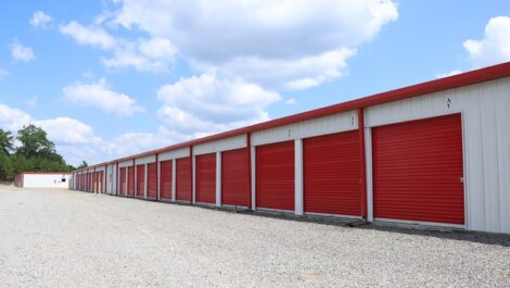 Exterior of outdoor storage units at Blue Ridge Storage Solutions.