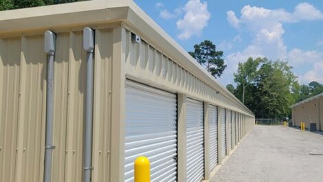 Side angle of outdoor storage units.