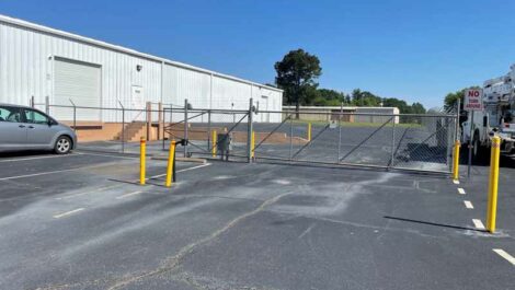 Drive up gate for Secure Climate Storage Center in Spartanburg.