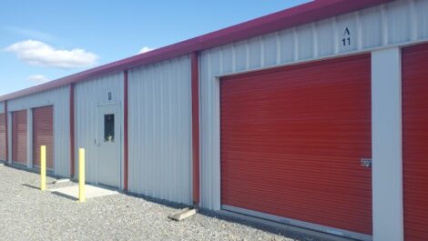 Outside of storage units at Blue Ridge Storage Solutions.