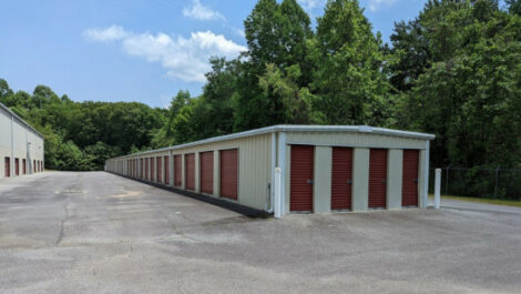 Drive-up storage units at Blue Ridge Self Storage.