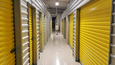 Indoor storage unit hallway at Secure Climate Storage Center in Spartanburg.