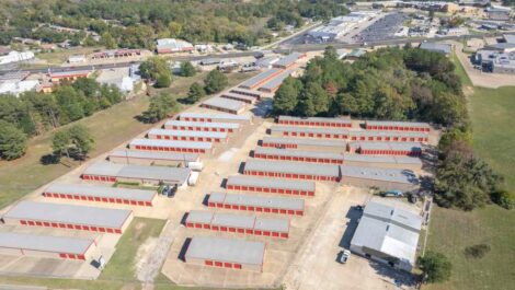 Aerial view of Copper Safe Storage on Crockett Road.