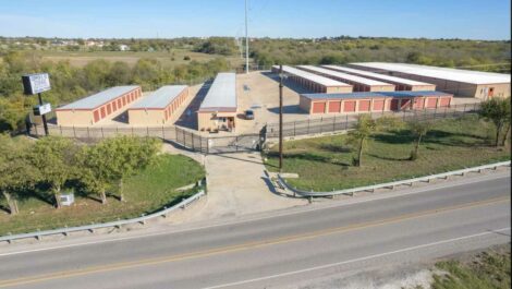 Street and outdoor self storage units at Copper Safe Storage in Crowley.