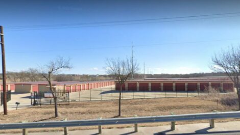 View from street of Copper Safe Storage in Crowley.