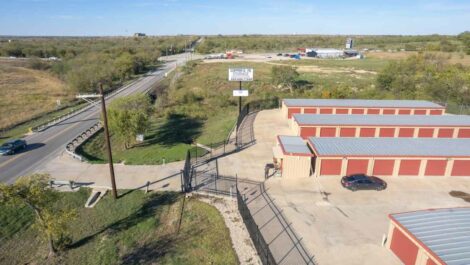 Aerial view of storage units at Copper Safe Storage in Crowley.