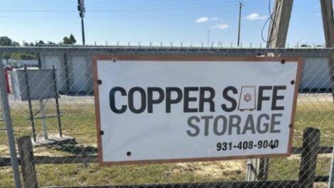 Facility sign at Copper Safe Storage in Foresite.