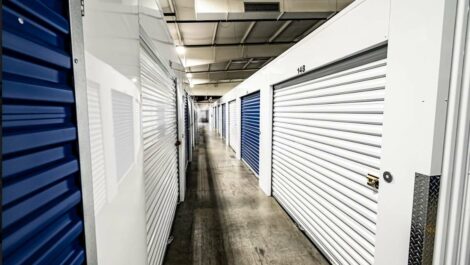 Locked storage units inside at Copper Safe Storage in Howell.