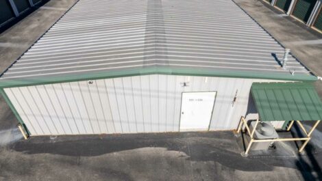 Roof over outdoor self storage at Copper Safe Storage in Henderson.