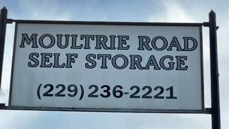 Sign at Moultrie Road Self Storage in Thomasville.