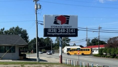 Storage Depot Sign in Forest City, North Carolina.