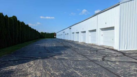Drive-up units at Eastside Storage in Janesville.