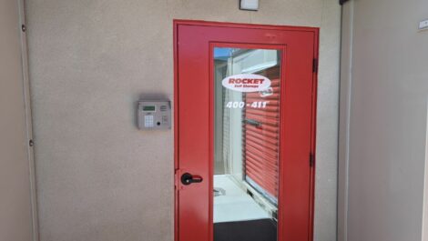 Door at Rocket Self Storage.