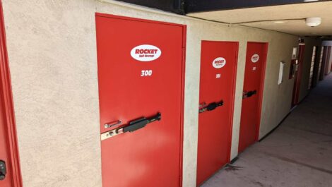 Indoor storage units at Rocket Self Storage in San Diego.