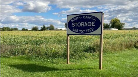 Location sign at South Oakhill Storage in Janesville.