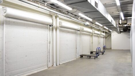 Exterior view of indoor storage units at Spartanburg Climate Storage.