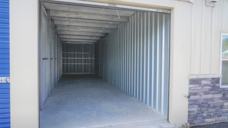 An opened storage unit at Copper Safe Storage in Newburgh, NY.