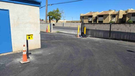 Entrance gate at Mead Self Storage in Las Vegas.