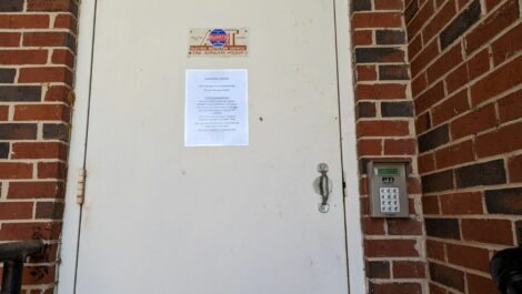 Secured door at Spartanburg Climate Storage Center.
