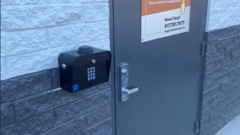 Door code lick outside at Copper Safe Storage in Howell.