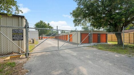 Entry gate for StoreGuard Self-Storage in Hinesville, GA.