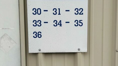 Sign of units numbers at Storage4Osage Beach.