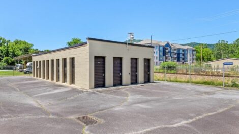 Building of small drive up storage units in Waynesville, NC.