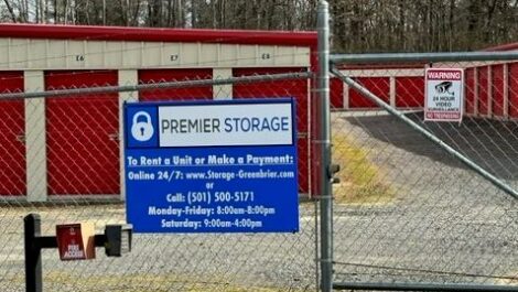 Entrance to Premier Storage of Greenbriar.