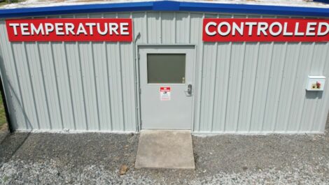 Entrance door to temperature controlled storage units in Greenbrier, AR.