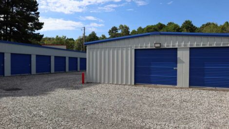 A row of drive up storage units in Greenbrier, AR.