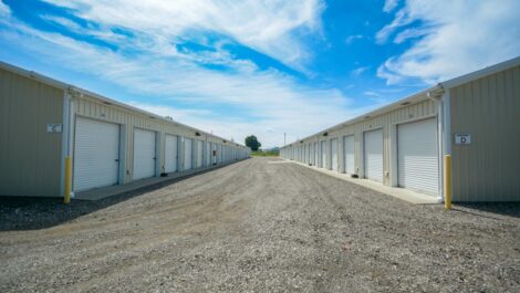 Drive-up storage units at Premier Storage of Granville.