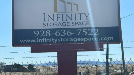 Sign at Infinity Storage Space in Chino Valley.