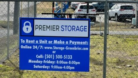 Signage for Premier Storage of Greenbrier in Greenbrier, AR.