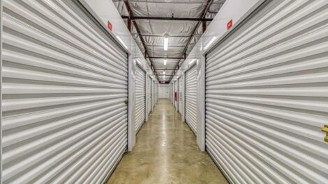 Hall of indoor units at Radiant Storage in Tuscaloosa.