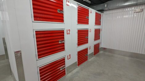 Indoor personal storage units at Helios Storage in Hot Springs.