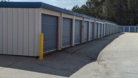 Large units outdoors at Bass at Wesleyan Self Storage.