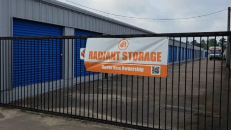 Sign for Radiant Storage under new management in Beaumont, TX.