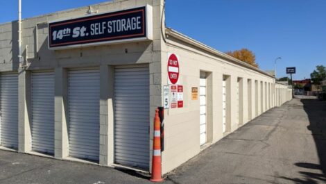 Small outdoor storage units at 14th St. Self Storage in Loveland, CO.