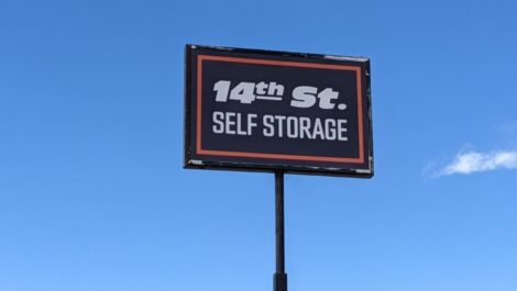 Signage for 14th St. Self Storage in Loveland, CO.