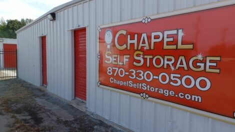 Facility signage at Chapel Self Storage.