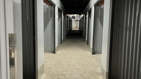 Hallway of indoor storage units at Storage 43 in Sheboygan, WI.