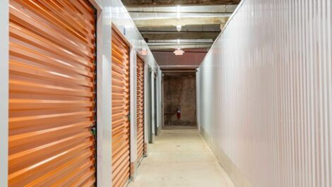 Exterior of indoor storage units at Storage 43.